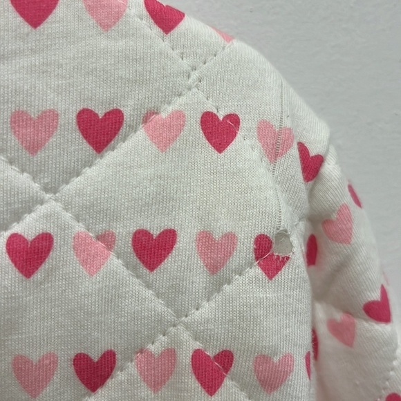 Vintage 100% Cotton Quilted Heart Patterned Long Sleeve Girl's Housecoat‎ Robe - Picture 7 of 7